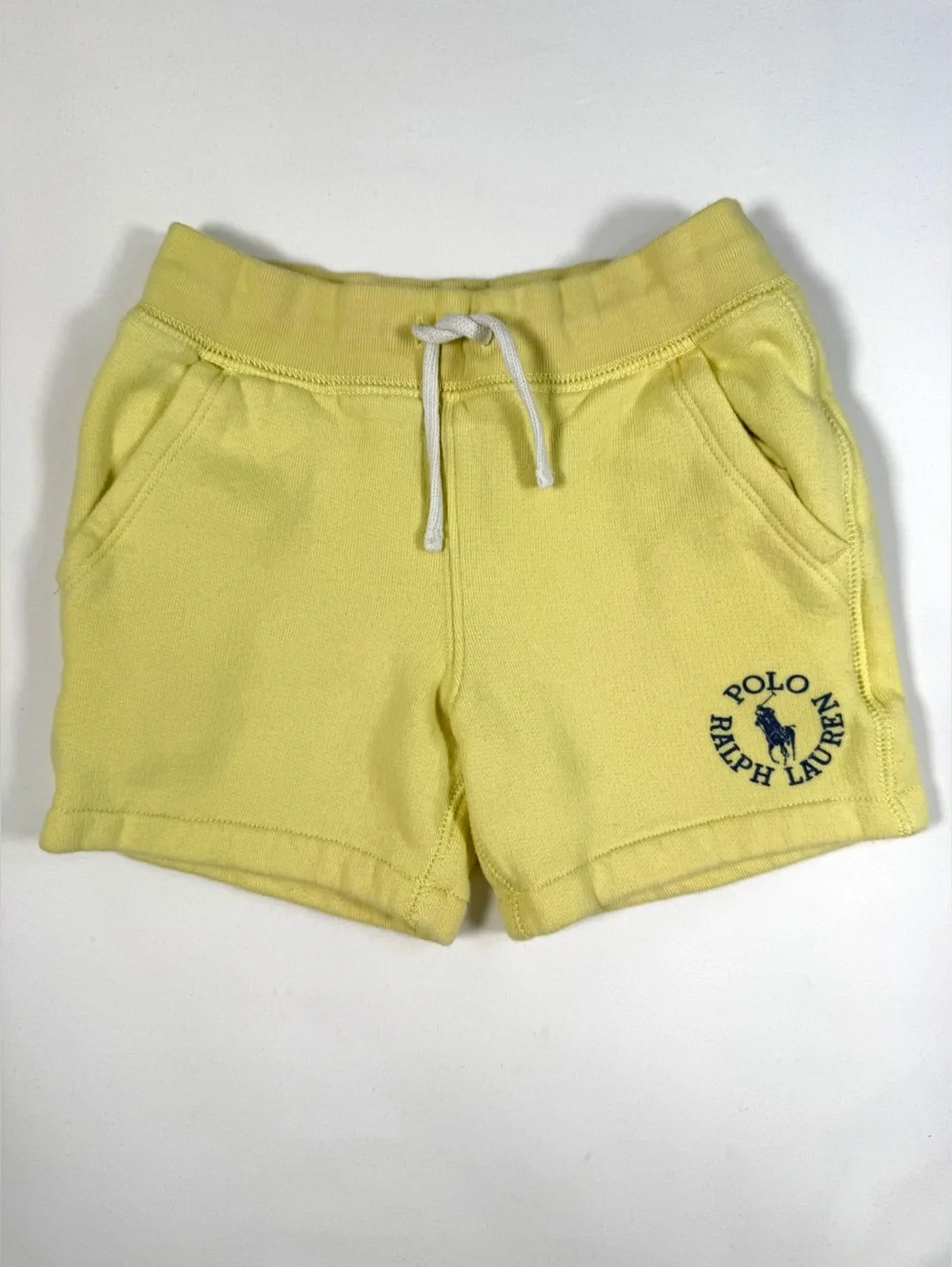 POLO‎ RALPH LAUREN Yellow Big Pony Logo Fleece Shorts 2T Toddler Lounge Shorts